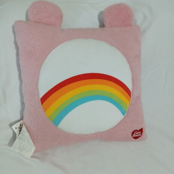 Care Bears American Greetings 2017 Cheer Bear Pillow Land Of Nod Pink Square - Picture 2 of 14